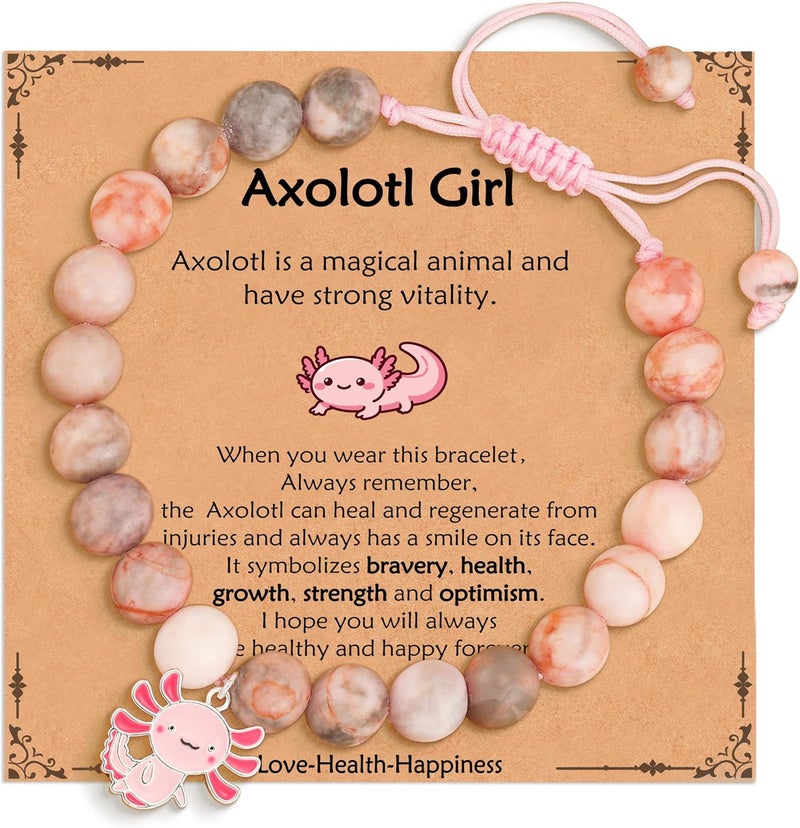 VULETO Axolotl/Horse Bracelet Gifts for Girls Women, Charm Pearl Beads Cute Stuff Valentines Birthday Jewelry for Kids Teens - Image 1